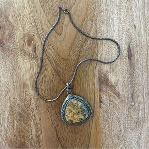Brass and Abalone pendant Necklace